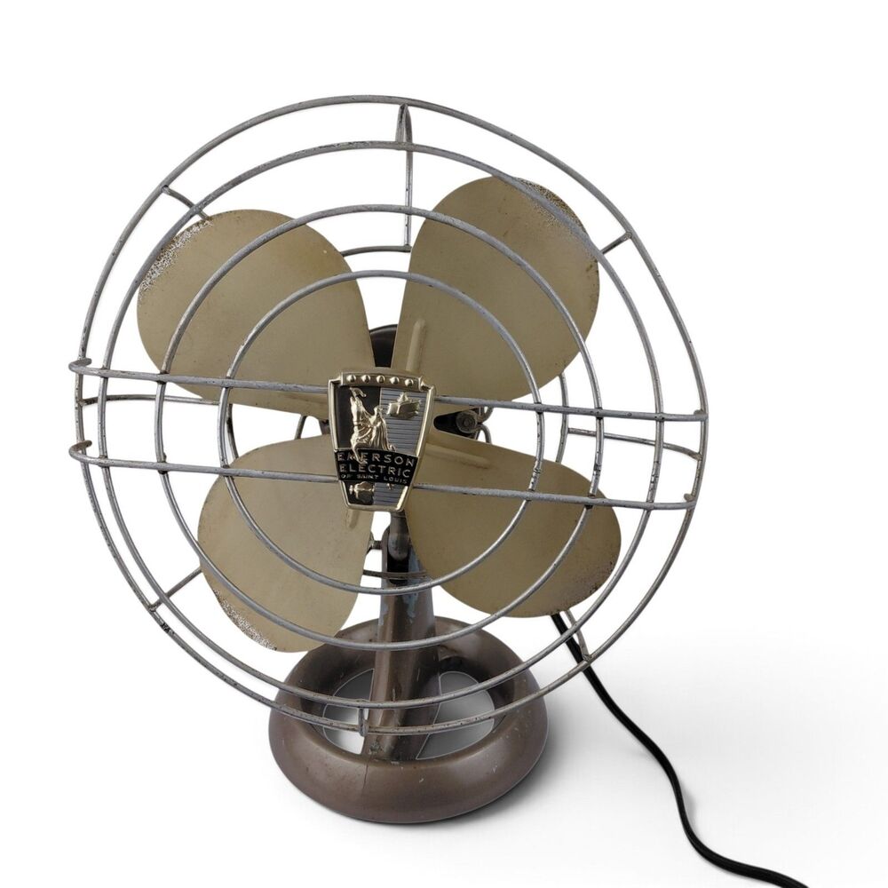 Emerson Electric 4 Blade Metal MCM Industrial Table Fan Northwind 1950s Vtg